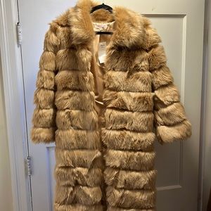 Taupe faux fur coat